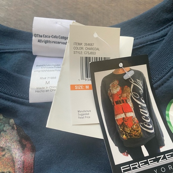 Freeze Blue Coca Cola Santa Crewneck Sweater - Picture 6 of 10